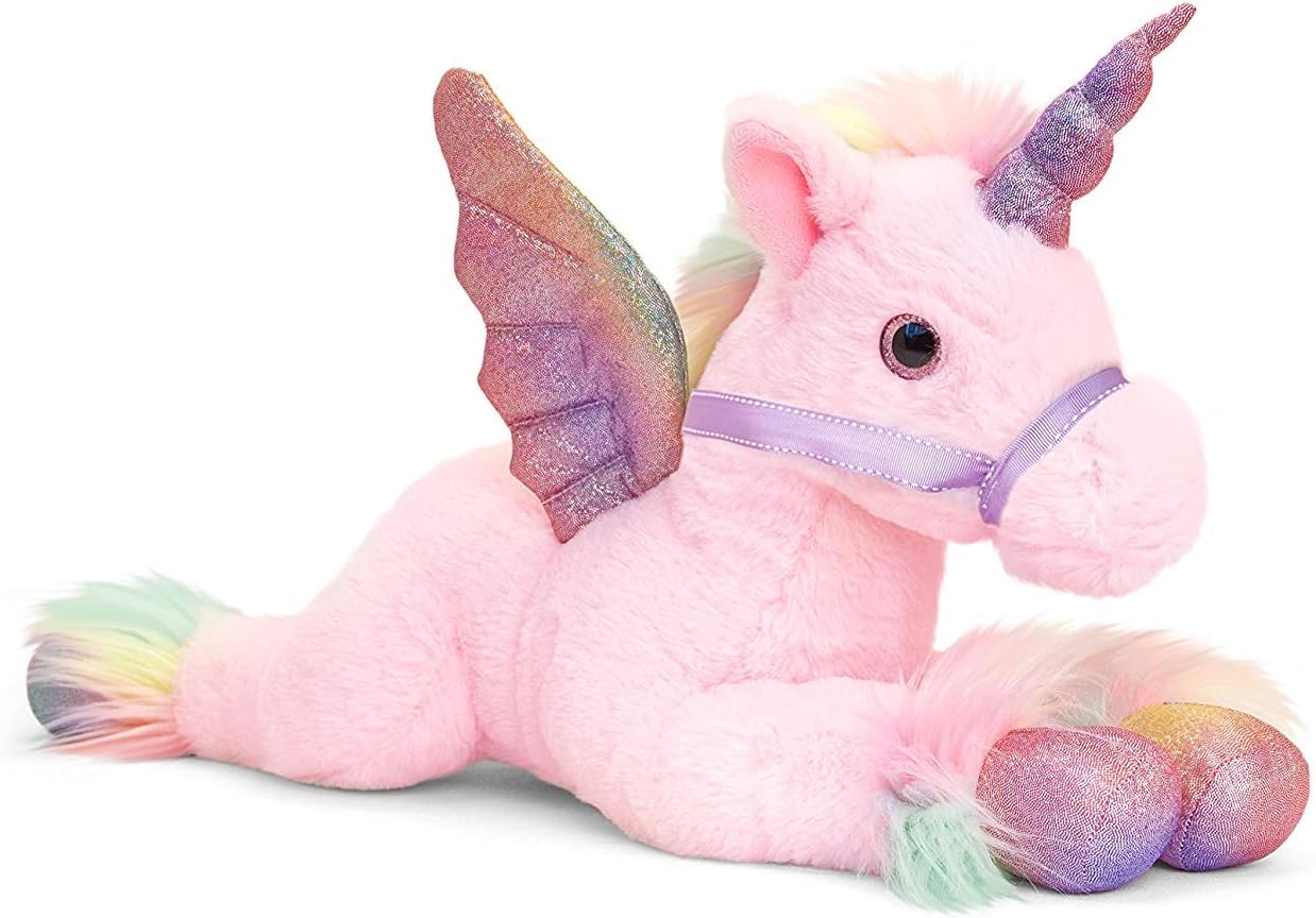 Keel Toys Unicorn Plush Toy 70cm Pegasus Pink, Colourful