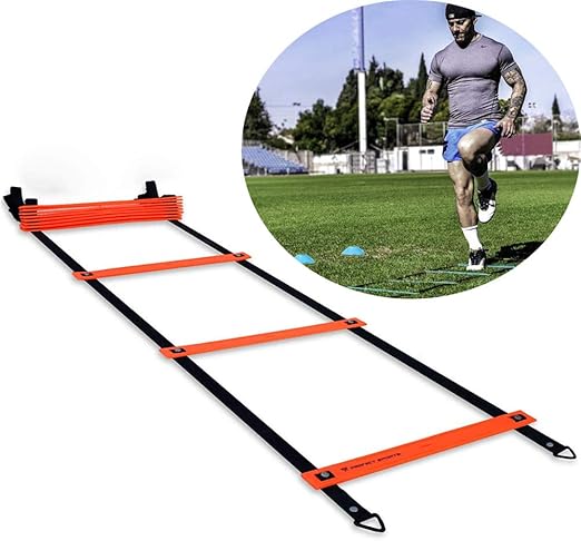 Amazon Co Jp 2pcs多機能アジリティラダー 固定式ラダーゲームスピードトレーニングセットキャリーバッグ付き 6m フィート12ヘビー 適切な大人の子供向けゲームトレーニング ホーム キッチン