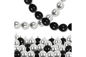 GOVPY Black and Silver Linking Balloons, 100PCS 6 Inch Small Metal Silver Link Balloons for Making Balloon Wall Heart Arch, Quick Linked Balloon for Wedding Birthday Baby Shower Graduation Party Decorations