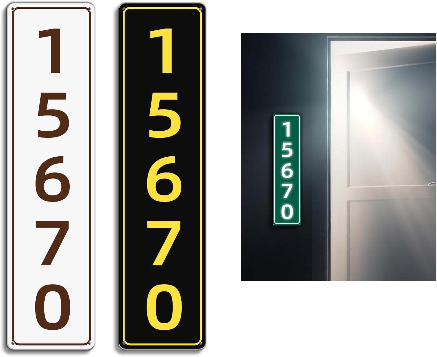 Plaques & Wall Art - Personalized Reflective Address Plaque for House Address Plaque for Outside Custom House Number Plaque for Outside Mailbox Address Sign for Home House Street Name Address Sign, 3.2