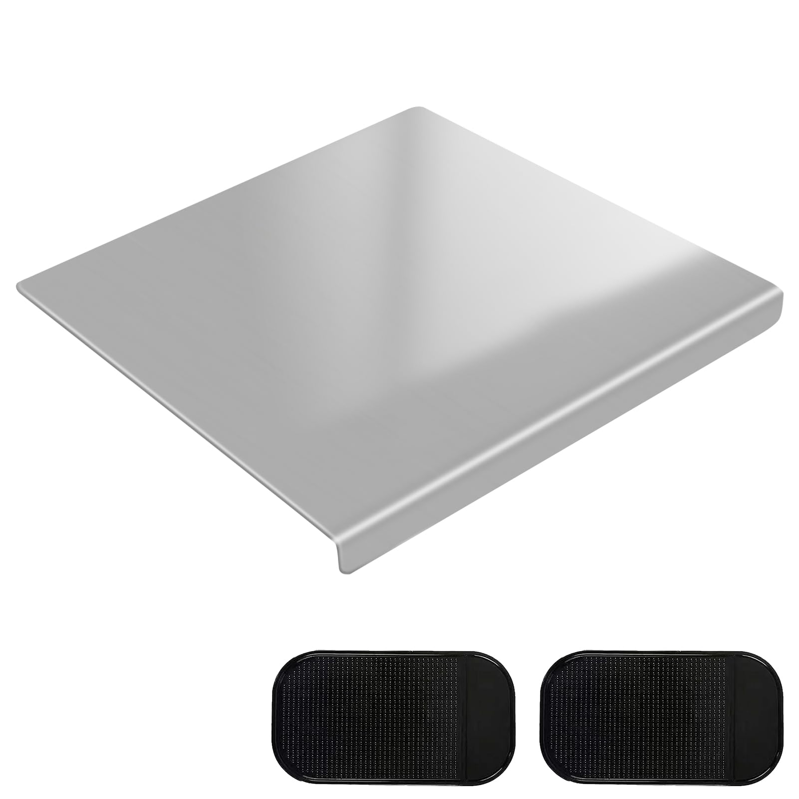 Photo 1 of 304 Stainless Steel Cutting Board with 2 Pack Non-Slip Mats, Yoposeo Heavy Duty Baking Cutting Chopping Boards for Kitchen, Meat, Fruits, Vegetables, Bread and Baking (11.8" X 11.8"/ 30 X 30cm)