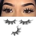 Kisslily 5 Pairs 20mm 3D Real Mink Eyelash Pack Fluffy False Eyelashes Extension Multi Pack Handmade Reusable Criss-cross Dramatic Thick Lash Pack（IM188）