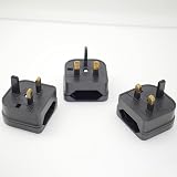 Casoter EU to UK Plug Adaptor 5A Fuse 2-Pin to 3-Pin 3 Pack Black view 6