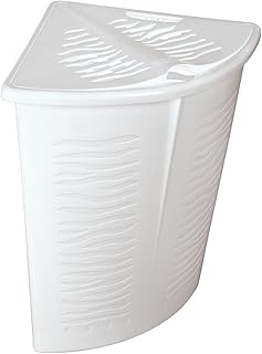 BranQ Eck-Wäschekorb Zebra Zebraoptik Wäschebox Wäschebehälter 45 L (Weiß)