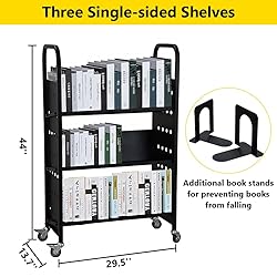 Book Cart, Three Layer Single Sided V-Shaped