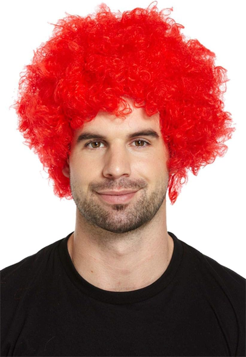 labreeze Curly Red Clown Afro Wig Adults Halloween Fancy Dress Party Hair Costume