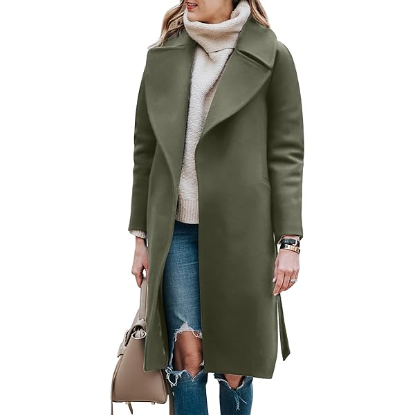 Amazon.com: Cicy Bell Women's Pea Trench Coat Lapel Collar Long
