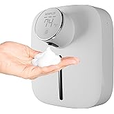 SEMPLIS Automatic Soap Dispenser – Touchless Foaming Hand Soap Dispenser with Digital Display, 6 Adjustable Foam Levels, USB Rechargeable Wall‑Mount for Bathroom & Kitchen, 10.82 oz/320 ml