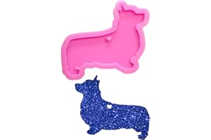 GURATAPA Shiny Glossy Corgi Dachshund Dog Shape Silicone Molds for DIY Craft Keychain Polymer Clay Mold Epoxy Pendant Resin Crafting Making Backpack Cake Decoration Fondant Mould