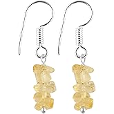 Natural Gemstone Chips Earring, Handmade Gemstone Jewelry, Crystal Earring, Energy Healing Crystals, Gift for Her, Silver Plated Gemstone Jewelry