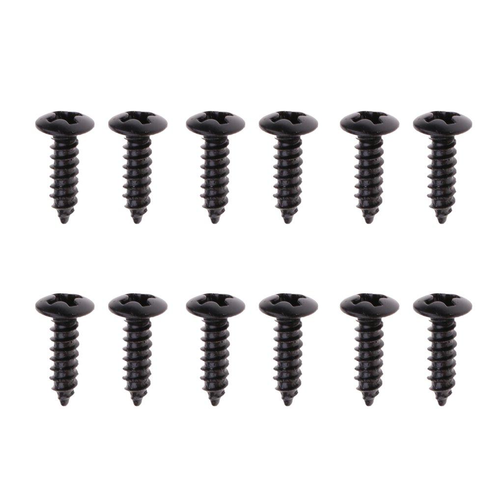 Generic 12pcs Pickguard Screws Guitar Fender Strat Tele Black