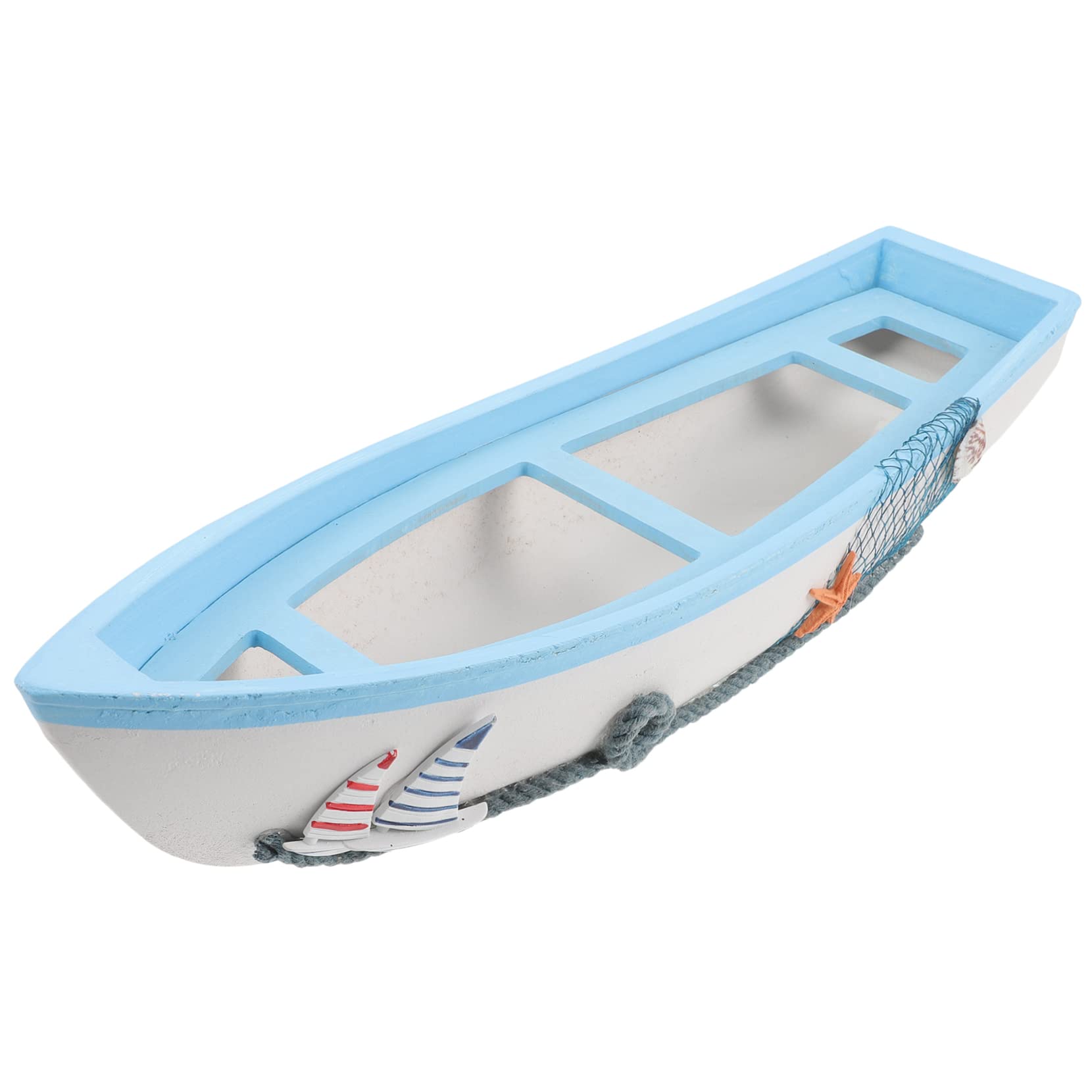 RORPOIR Desktop Mediterranean Style Wooden Sailboat Ornament Nautical Decor Sailing Ship Decoration for Home and Office Elegant Tabletop Sailboat Figurine