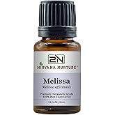 Nirvana Nurture Melissa Essential Oil 100% Pure Premium Therapeutic Grade, Undiluted - Aromatherapy Diffuser for Calm and Relaxation, Skin Care, Hair Care