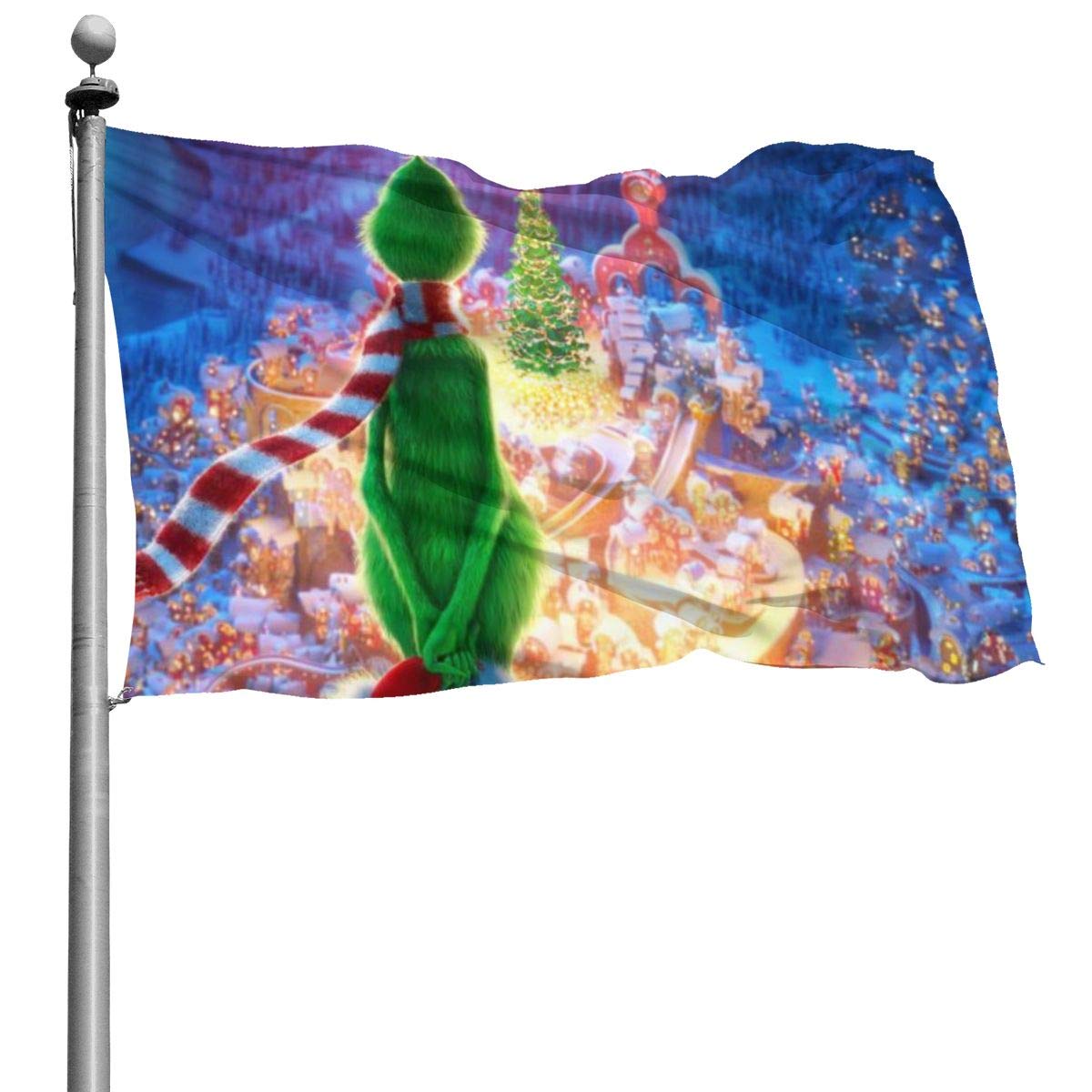 Menhfb Dr. Seuss_Grinch Decoration Flag Banner for Home Garden Indoor Outdoor with 3D Printing 4 X 6 FT
