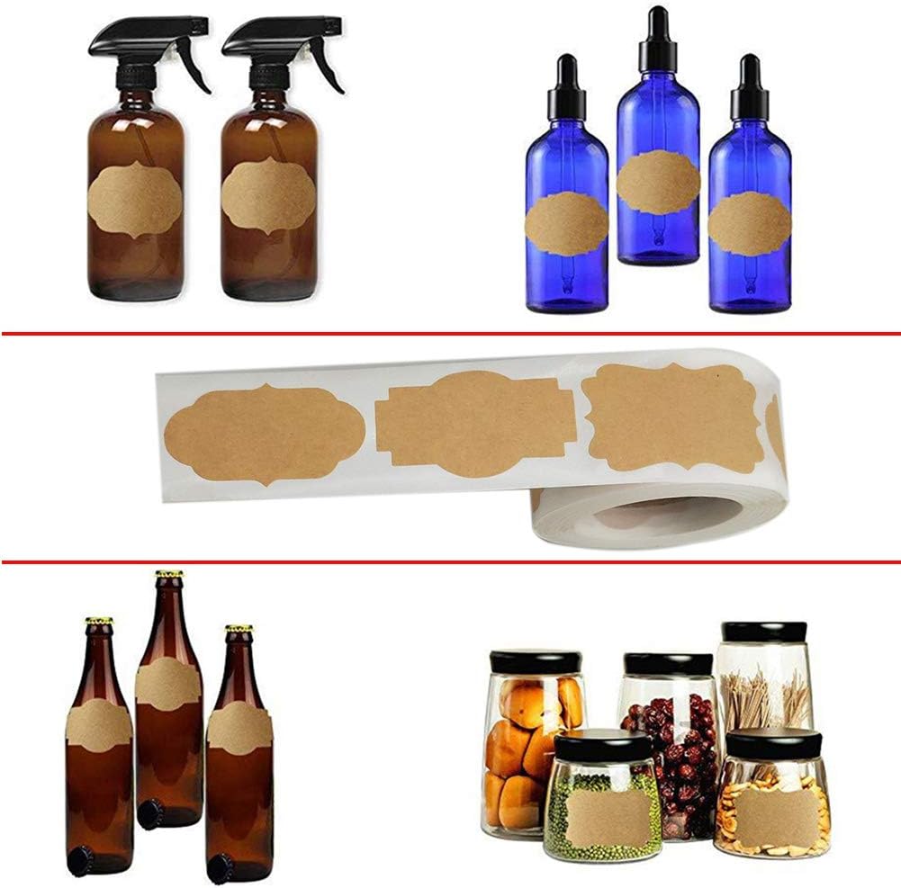 600 Etichette Autoadesive In Carta Kraft – Marrone Naturale, Per Alimenti, Bottiglie, Cartelle, Confezioni Regalo E Magazzino