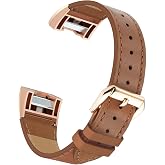 Simpeak Leather Band Compatible with Fitbit Charge 2, Genuine Leather Wristband Strap Replacement for Fitbit Charge 2