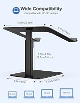 Babacom Laptop Stand 8 Height Adjustable Aluminum Desktop Riser 10-16 Inch view 6