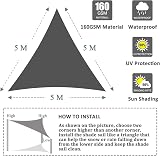 HEYOMART 5x5x5m Triangle Sun Shade Sail Green UV 98% Water Resistant view 2