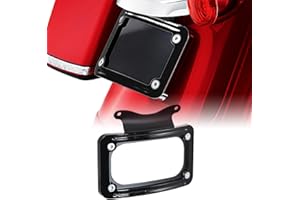 RUDYNESS Black Curved Laydown License Plate Mount Bracket for Harley 2010-2023 Touring (Black)