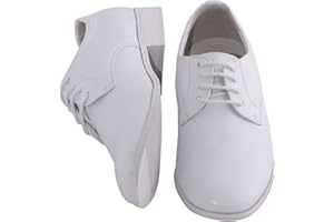 Tuxgear Boys White Shoes Lace Up with Round Toe for Communion and Wedding