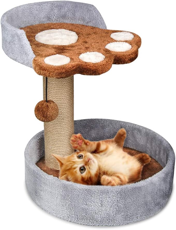 KORIMEFA Cat Tree Cat Tower Kitten Small Cats Playground Furniture with Scratching Post and Plush Cover for Playing Relax and Sleep : Pet Supplies