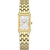 GAOFAN HOUR Watches for Women with Vintage Rectangular Case,Gold Roman Dial,Stainless Steel Band,Adjustment Tool Included,Water Resistant