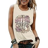Rock Roll Music Tank Tops Women Vintage Rock Band Tanks Retro Graphic Country Music Concert Sleeveless Shirt Tee