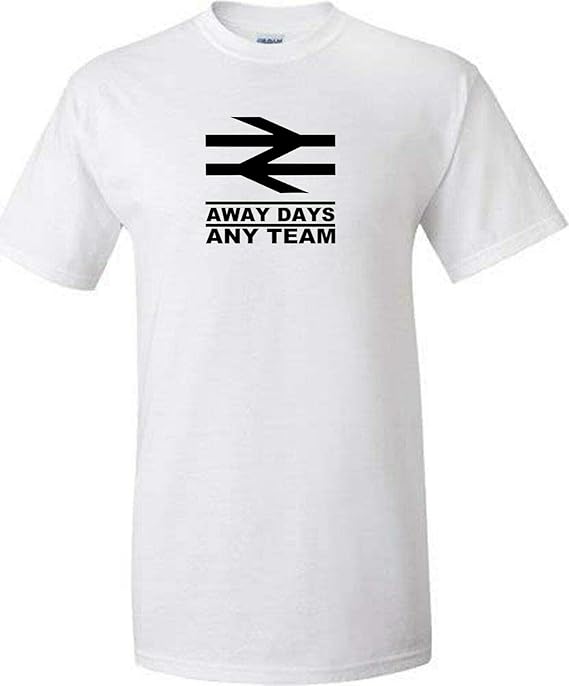 Football t Shirt Away Days White (add Team for Printing with Order) : Amazon.co.uk: Clothing