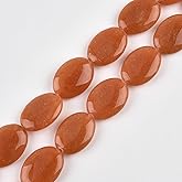 18x25mm Natural Red Aventurine Jade Stone Oval Bead Semi Precious Beads for Jewelry Making 15.5 Inches 16Pcs