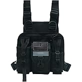 TDYU Radio Chest Bag Walkie Talkie Chest Front Pack Chest Rig with Radio Pouch for Baofeng Kenwood Arcshell Motorola Two Way Radio