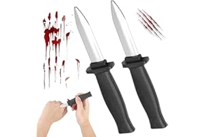 Fake Knife,Retractable Prop Knife False Trick Gadget Disappearing Trick Knife for Halloween Party, Fancy Dress Party and Apri