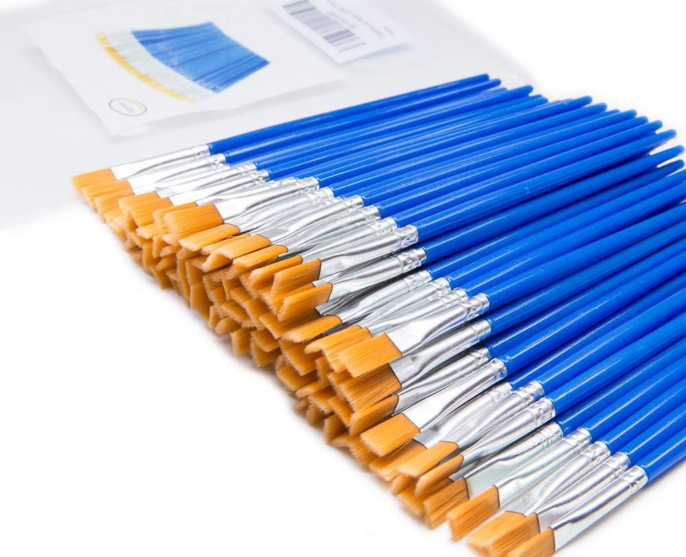 Superstone Children's Art Paintbrushes,Little Painting Brushes for Kids with Plastic Handle and Nylon Hair Blue (100Pieces): Toys & Games