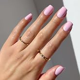 Glamnetic Press On Nails - Short Squoval, Glossy Fake Nails 30 Pc Full Kit | Sweet Pink press on nails in 15 sizes. Glossy gl