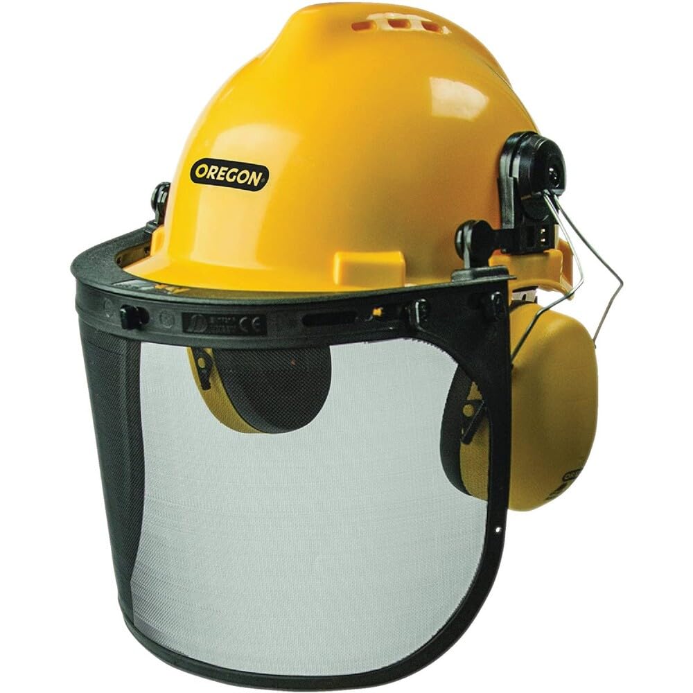 Oregon Chainsaw Safety Protective Helmet with Visor Combo Set, Yellow Image