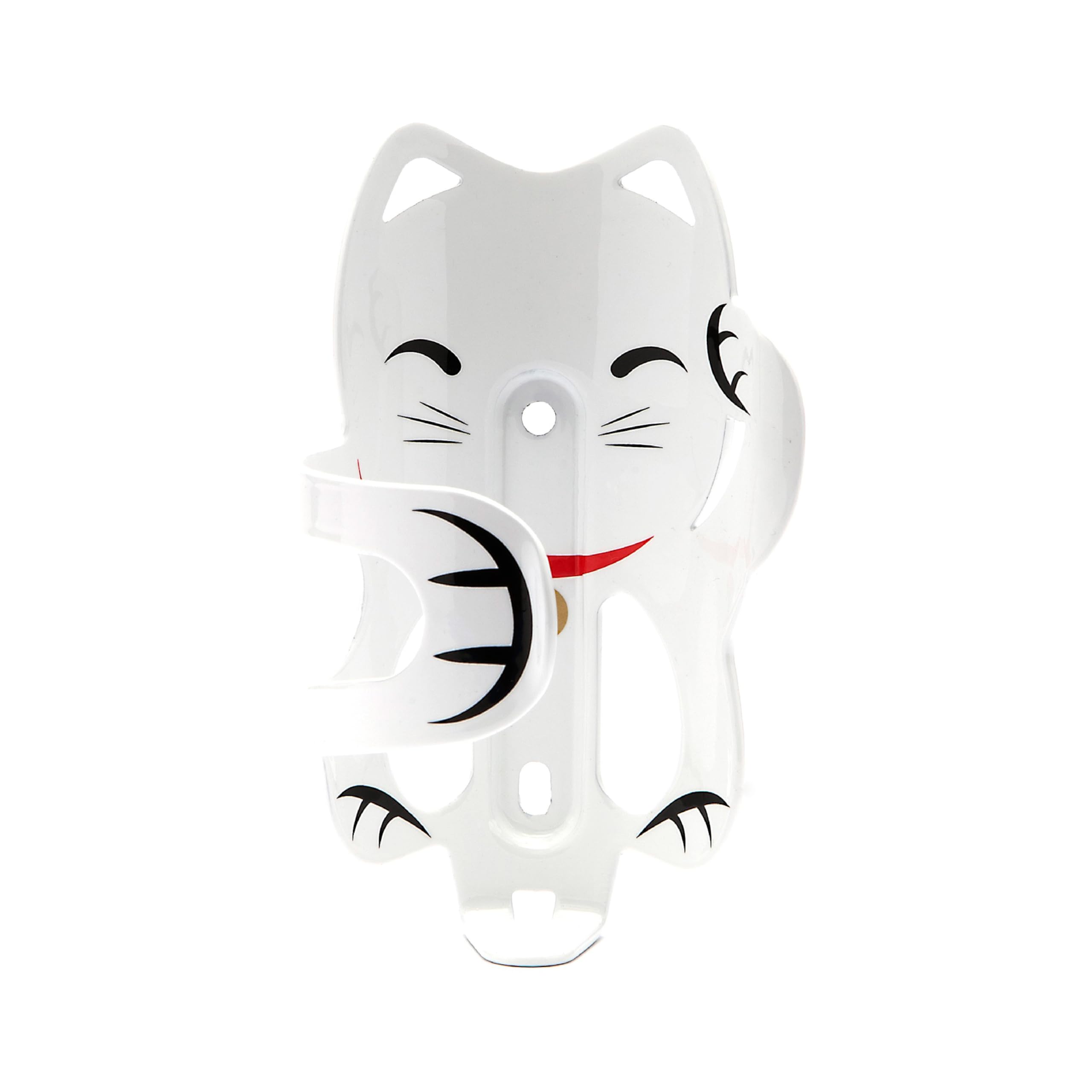 Portland Design Works Water Bottle Cage - Lightweight Water Bottle Holder for Bikes, Lucky Cat Cage, White