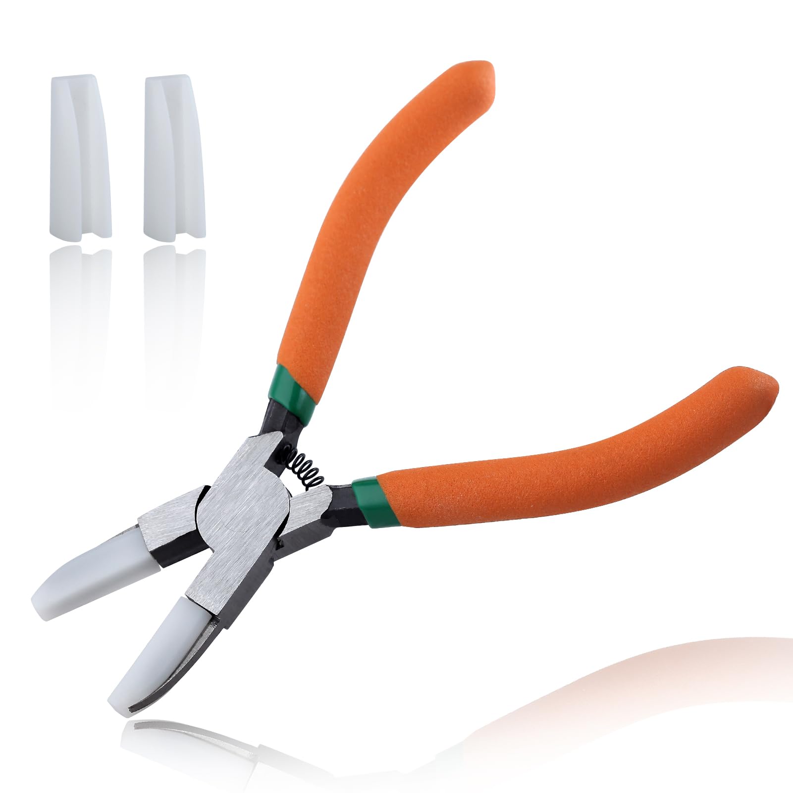 LEONTOOL Soft Jaw Pliers Flat Nose Pliers for Jewelry Making Wire Straightener with a Pair of Replacement Jaws, Smooth Jaw Plier Flat Pliers Jewelry Plier Jewelry Making Tools for Wire Bending Looping