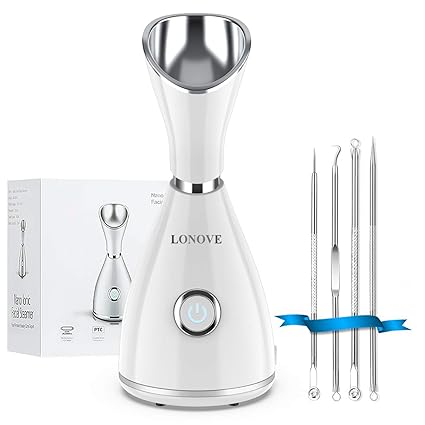 Gesichtssauna Gesichtsdampfer - LONOVE Nano Ionic Gesichtsdampfer Warmer Nebel Gesichtsdampfer Gesicht Heim-Sauna SPA Gesicht