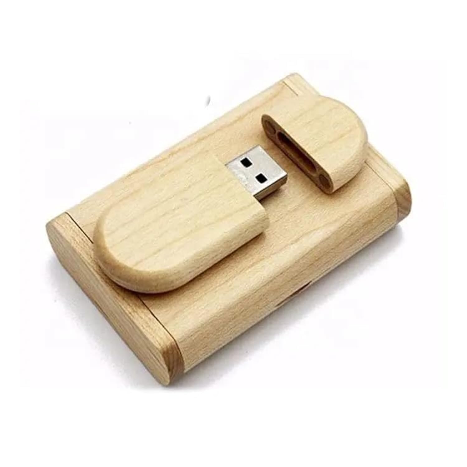 TRONYX USB Flash Drive 64GB USB 3.0 Memory Stick Real Wooden Oval Shape Thumb Drive Bamboo Material Pendrive with High-speed Reading and Writing 64GB- Pen Drive