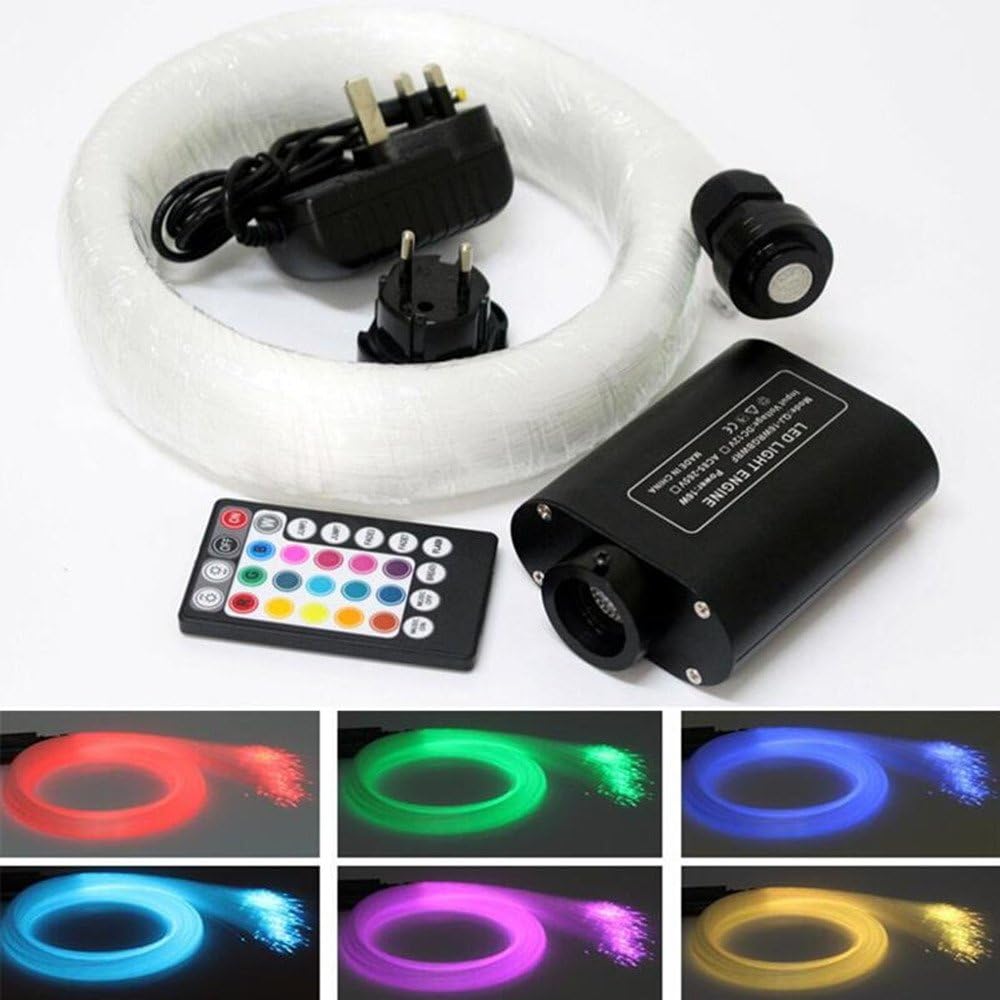 HongTie New 16W LED RGBW Fiber Optic Star Ceiling Light kit with Music Mode Remote Controller 200pcs 0.75mm 2m …