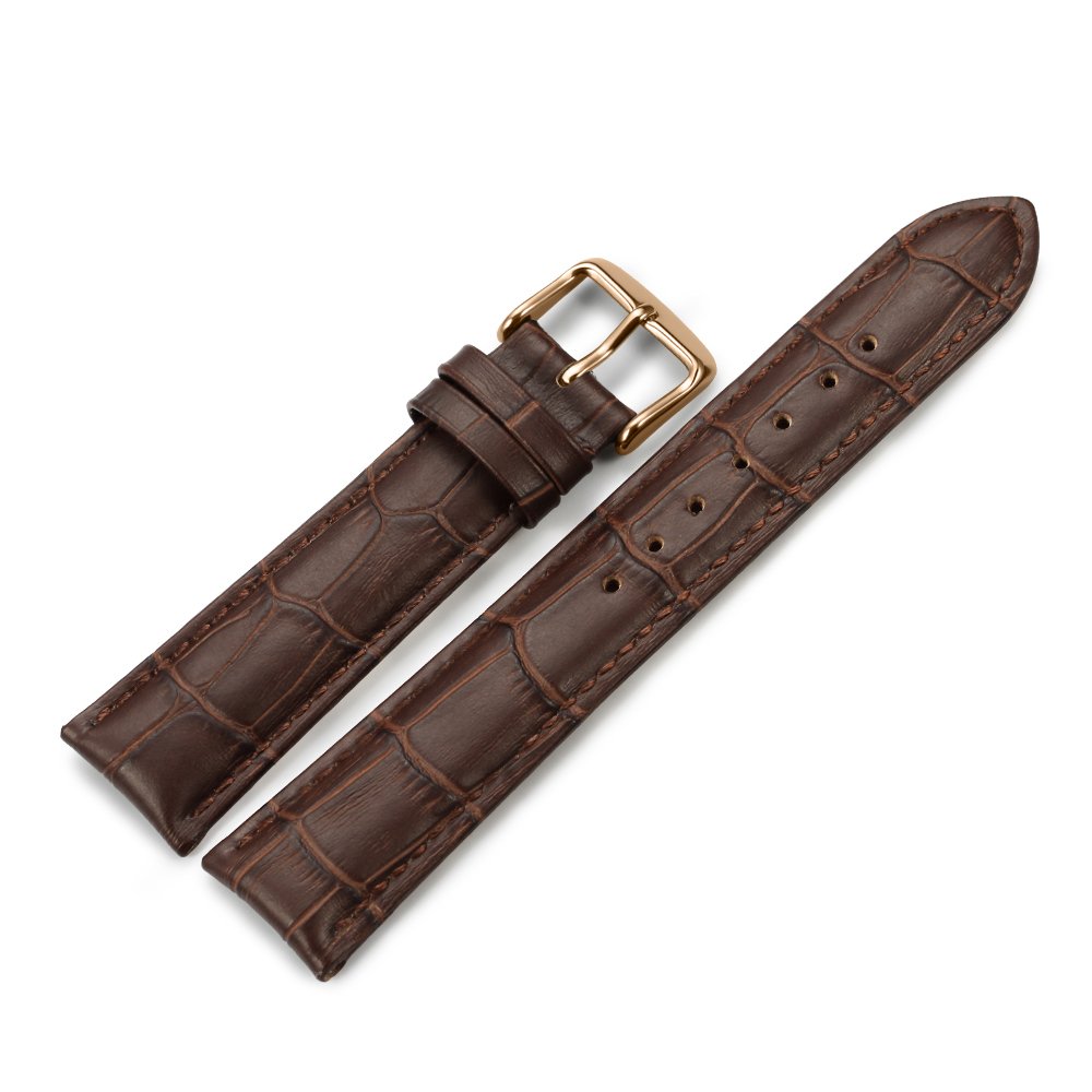 Istrap 20Mm Calfskin Replacement Watch Band With Rose Gold Pin Buckle For Men.. 17 61XiDfT4WZL