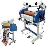 INTBUYING 25in Semi-Automatic Cold Laminator Machine, Electric/Manual Dual-Use Cold Roll Laminating Machine with Self-Removing Film Function, 1in Max Thickness for Vinyl, Pictures &amp; Photos