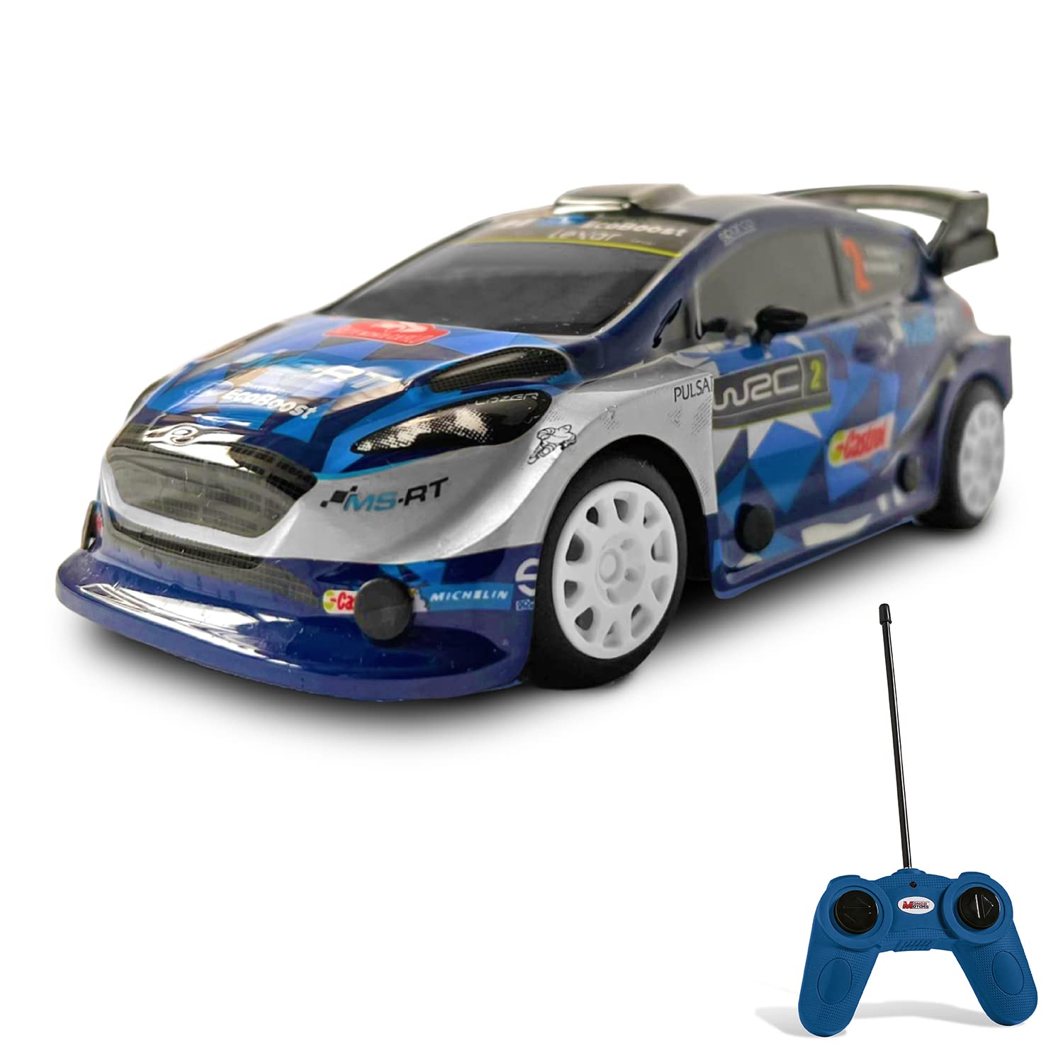 Mondo Motors, Ford Fiesta WRC, 1:24 scale model, up to 8 km/h speed, 63537 Children's Toy, Blue