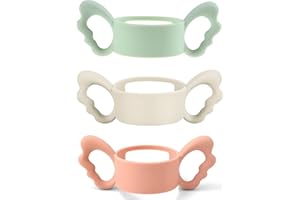 3 Pcs Silicone Handles Bottle Handles has Easy Grip, Bottle Handles is Hollow Design, Easy Carry Soft Lightweight (White Gree