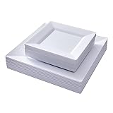 N9R 60 Pack White Plastic Plates - 30pcs Dinner
