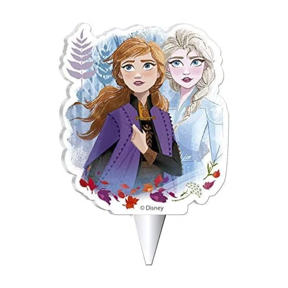 Dekora- Elsa and Anna Disney Frozen 2D Birthday Candle, Blue (346227)