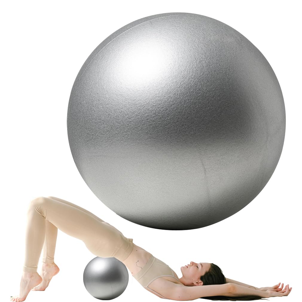25cm Soft Pilates Ball - 9.8 Inch Exercise, Mini Barre, Gym Ball Inflatable Straw For Easy Inflation - Perfect for Yoga, Pilates, Core Training, Physical Therapy and Balance (Home & Gym & Office)