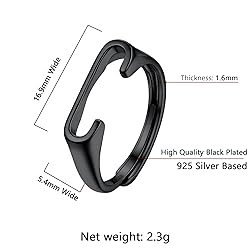 SILVERCUTE Statement Initial Rings for Women 925