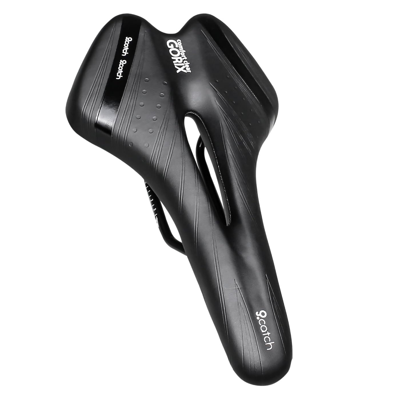 GORIX Comfortable Cushion Bike Saddle with Rail Mountain Road Bike for Men and Women (A6-1) (Black)