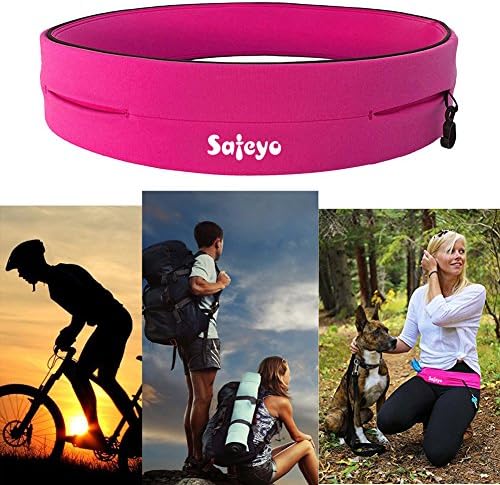 Safeyo Running Belt Fitness Belt Flip Waist Belt with Key Clip for Gym Workouts, Exercise, Cycling, Walking, Jogging, Yoga, Sport, Travel & Outdoor Activities