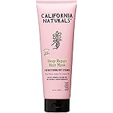 California Naturals Deep Repair Hair Mask, Paraben and Sulfate Free, Deep Conditioner for Dry, Damaged Hair, Vegan, Hydrating and Conditioning, For Curly, Frizzy, All Hair Types, 12 fl oz